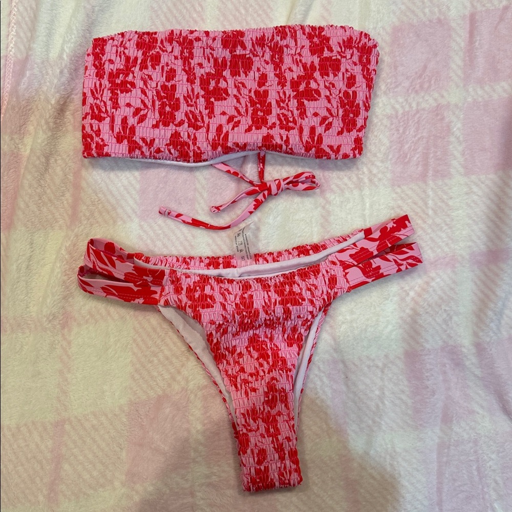 Target Wild Fable Orange and Pink floral bikini set
